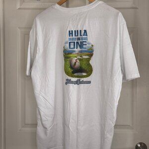 Tommy Bahama Men's White Cotton Golf Themed T-Shirt - "Hula in One", XL